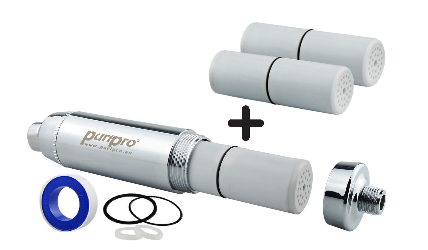 Shower Filter To Improve Hairfalling And Make Hairs And Skin Healthy - With 2 Extra Cartridges