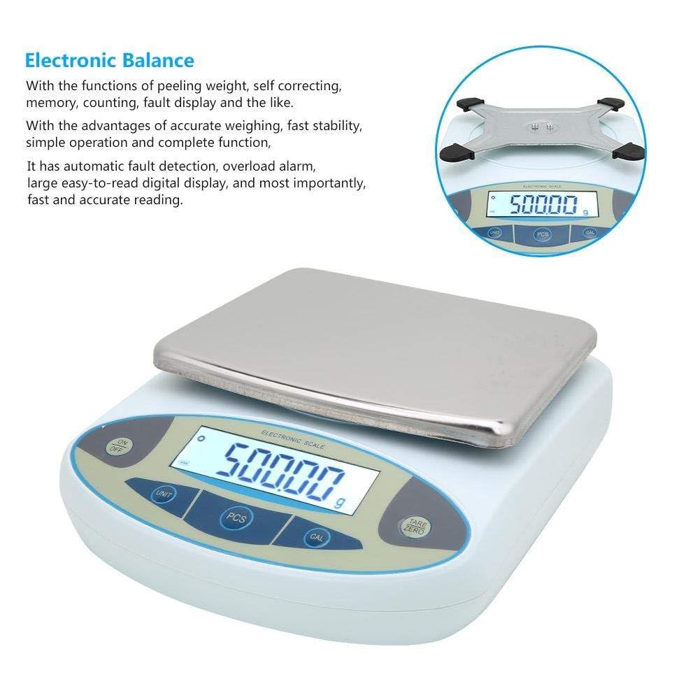 Báscula de laboratorio de precisión, balanza de precisión analítica digital de 0,1 g, báscula de precisión de laboratorio, báscula científica, báscula de joyería, báscula digital para alimentos de c