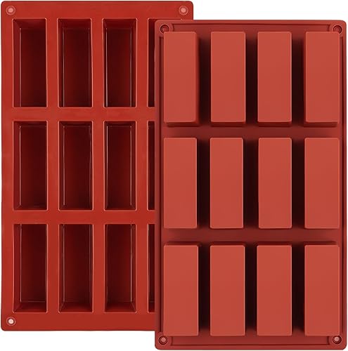 JOERSH Molde de barra de granola, molde rectangular de silicona para barra de caramelo profundo para hornear barras energéticas de chocolate, Molde