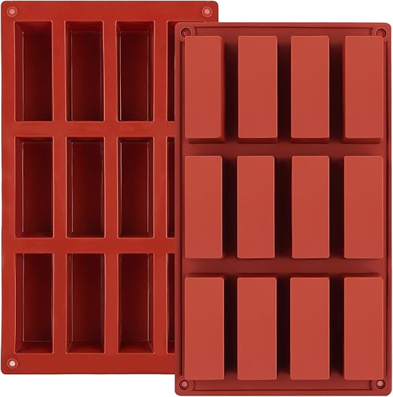 JOERSH 2pcs Granola Bar Mold, Rectangle Silicone Candy Molds for Baking