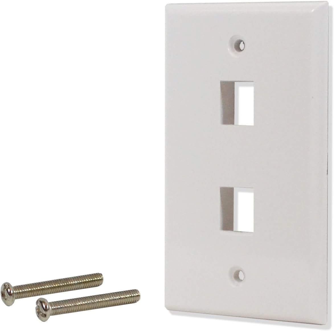 Best 50 Pack Lot 2 port Hole Keystone Jack Wall Plate Smooth Surface White