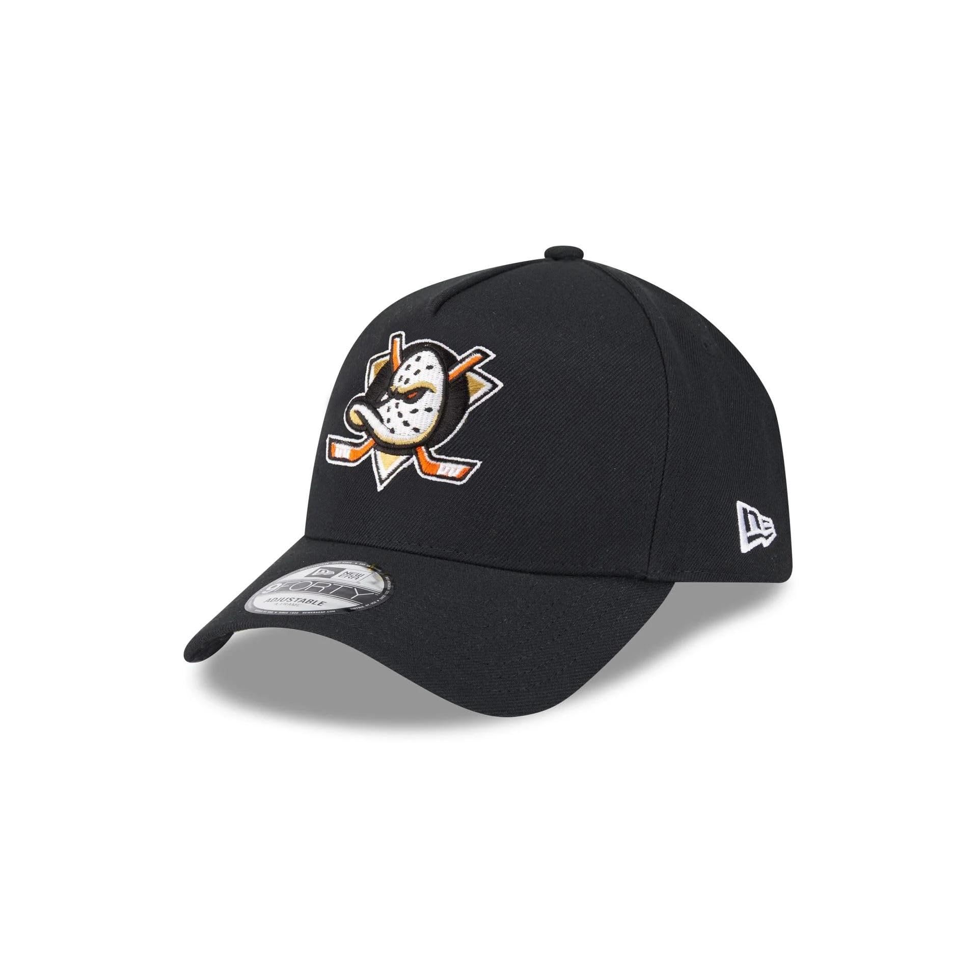 New Era Unisex Anaheim Ducks #36176 Anaheim Ducks Nhl Injection Black 9Forty Adjustable A-Frame Cap