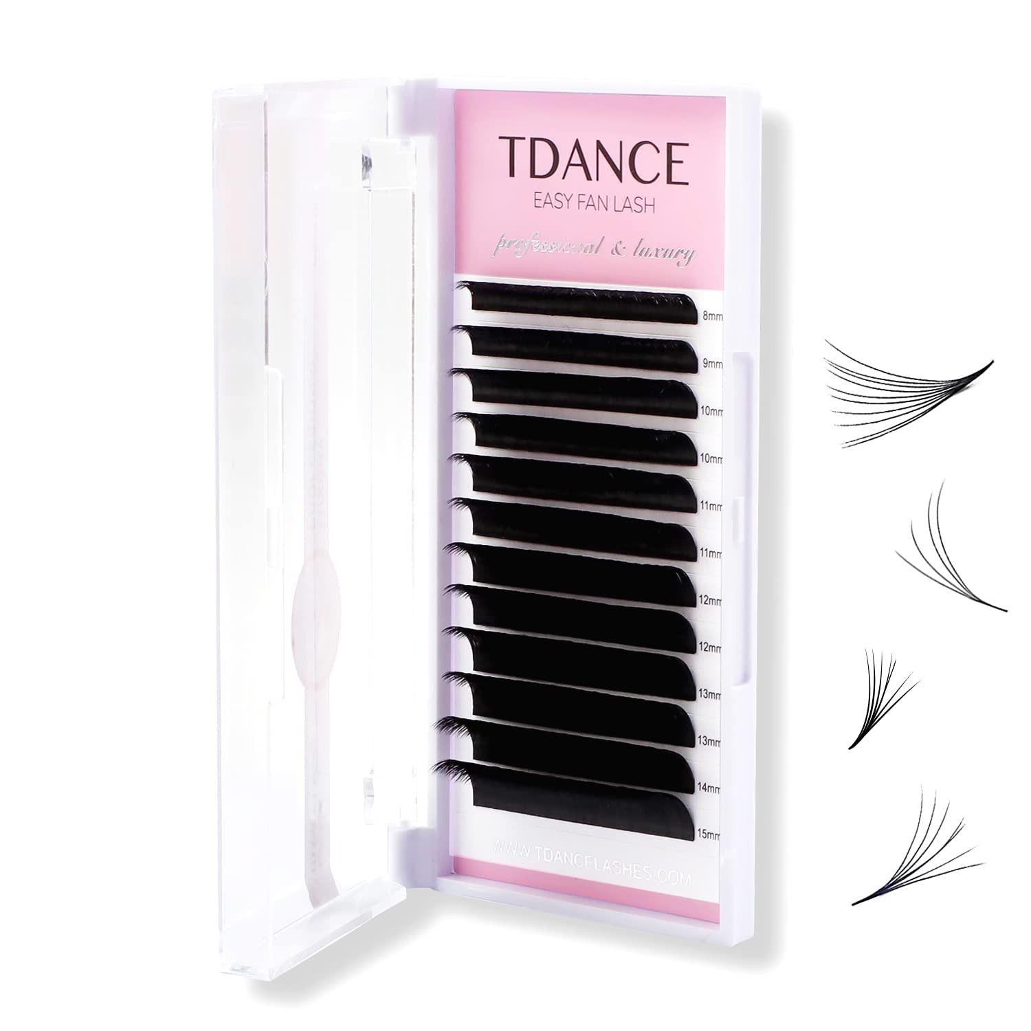 (8-15 mm, CC-0.05) - Eyelash Extension Supplies Rapid Blooming Volume Eyelash Extensions Thickness 0.05 CC Curl Mix 8-15mm Easy Fan Volume Lashes Self Fanning Individual Eyelashes Extension ...