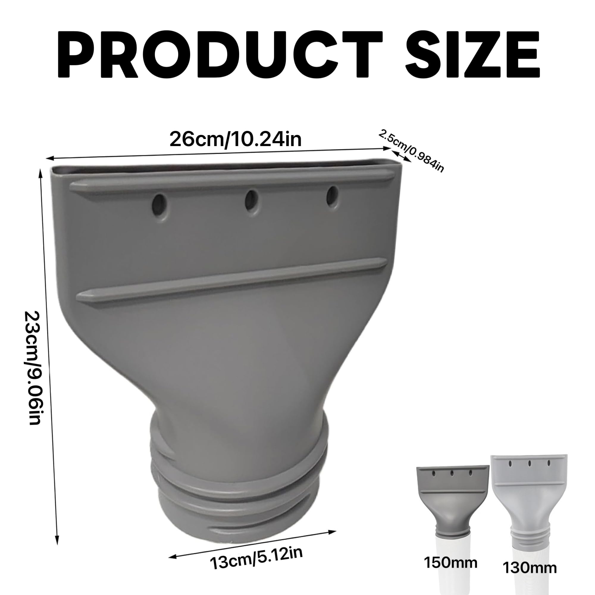 Adapter do węża odprowadzającego klimatyzacji płaski do okien, adapter do węża odprowadzającego klimatyzacji 130 mm/150 mm, płaskie połączenie węża, akcesoria do mobilnej klimatyzacji, odssanie