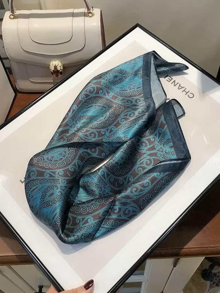 100% Mulberry Silk Scarf 25.6"x25.6" Square Women Neckerchief Headscarf - Lightweight Neck Scarf Gift Packed - Image 5
