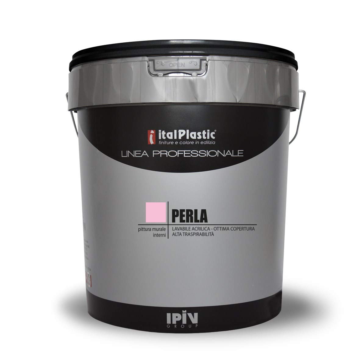 Idropittura lavabile per interni ad alta copertura, Bianca a base di resine acriliche Perla (13 LT)