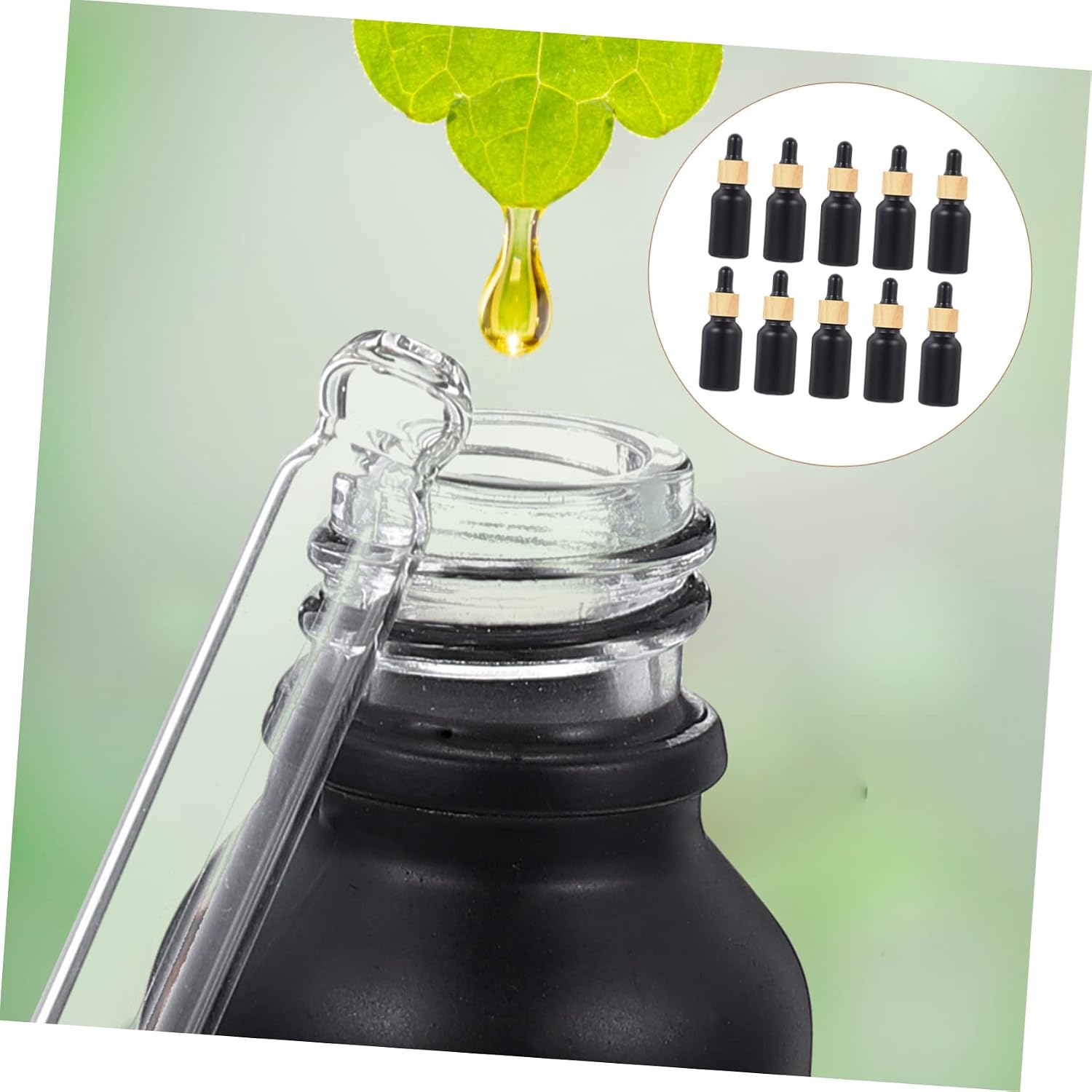 10Pcs Portable Essential Oil Dropper Bottles Leakproof Dispenser Bottles Durable Convenient for Aromatherapy Travel Household Use