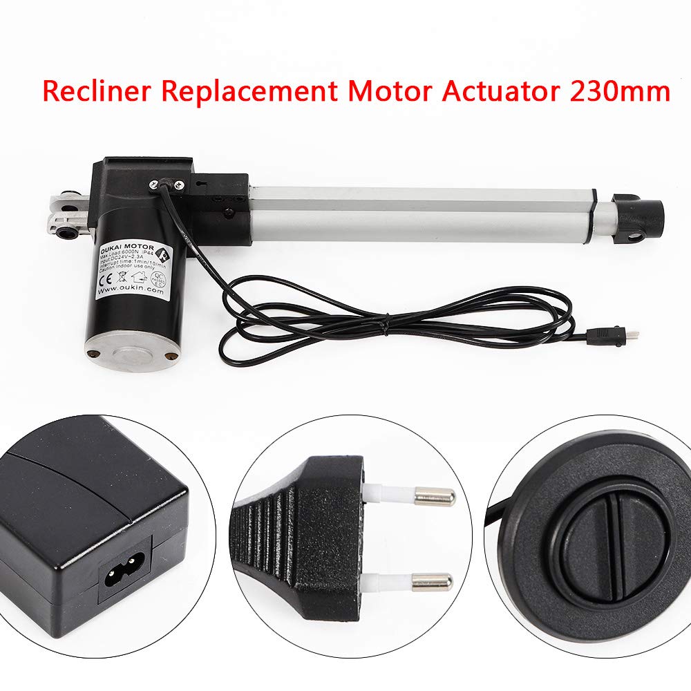 Linear Actuator silnik liniowy, elektryczny, zapasowy silnik, napęd liniowy Dc, części elektroniczne, fotel, elektryczny leżak, zestaw do nagrywania, metal, elektryczny silnik podnoszący, 230 mm