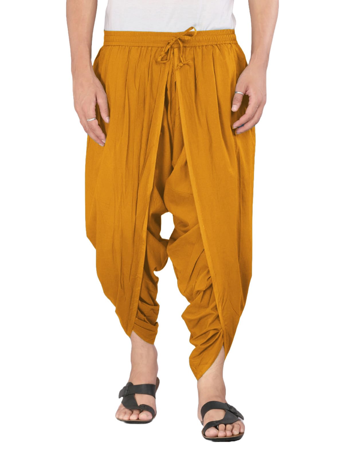 Urali® Men's Solid 100% Cotton Dhoti Pants - D100A