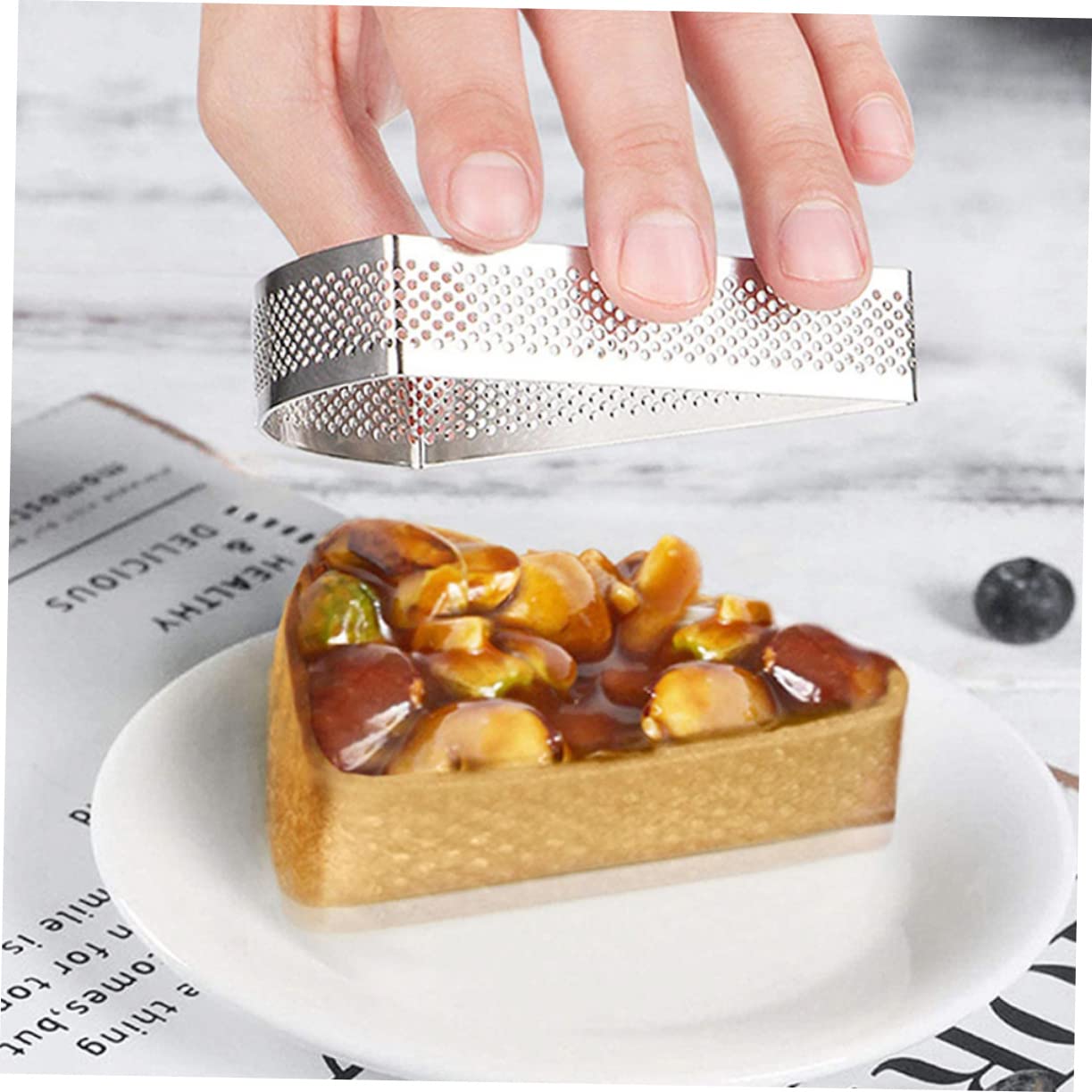 KICHOUSE 3pcs Baking Molds Square Round Triangle Cake Molds for Mousse Tart Dessert Making Baking Tools for Creative Cakes