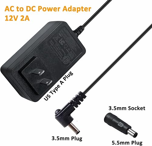 Miniatura 4 de DTECH Fuente de alimentación de 12 V 12 V 2 A Adaptador de CA de 0.138 in x 0.053 in Cargador CC de 0.217 in x 0.098 in 12 v2a Cable de alimentación