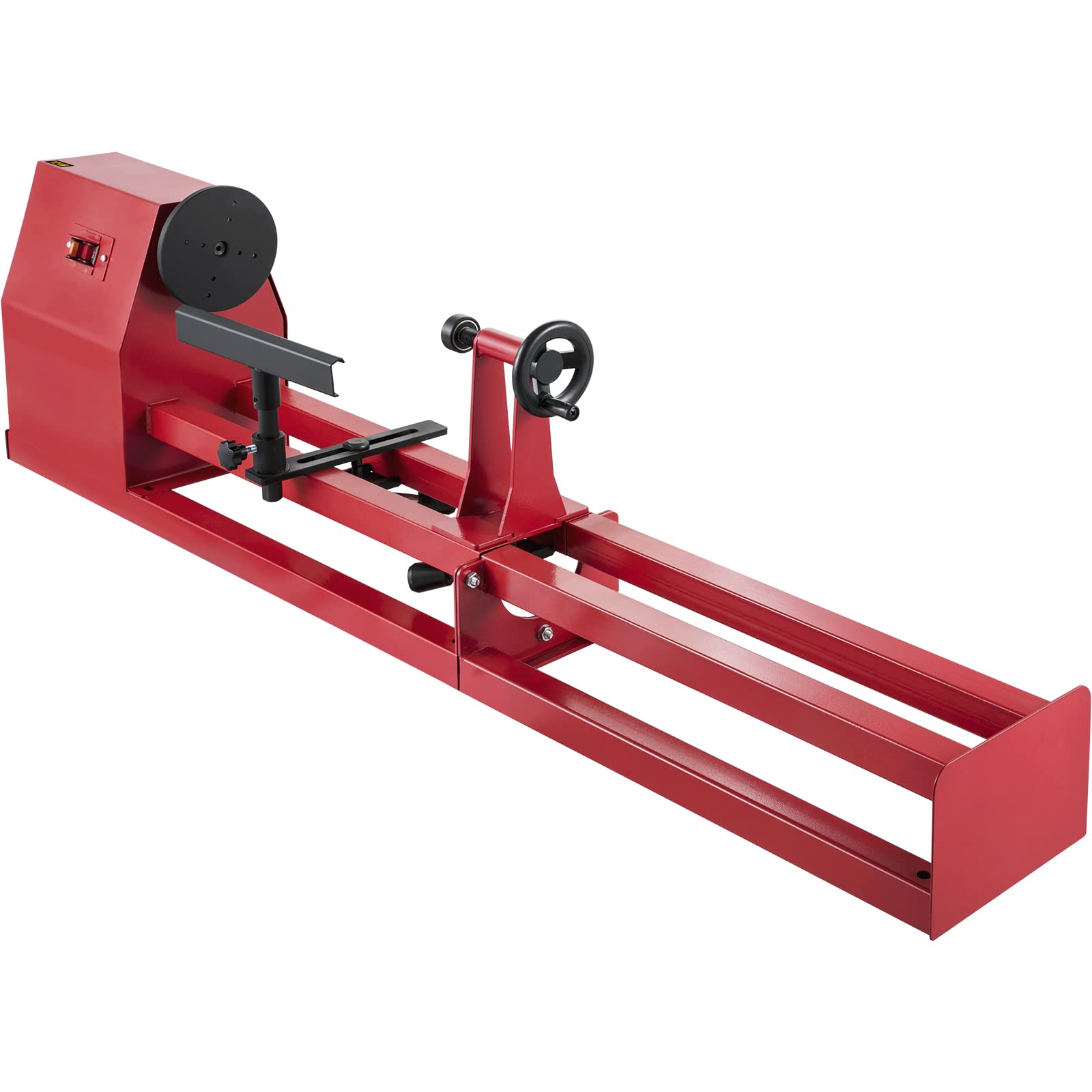 Torno de madera (400 W, 1100 – 3400 rpm, diámetro 350 mm, ancho de jeringa: 1000 mm, disco plano de 140 mm), color rojo
