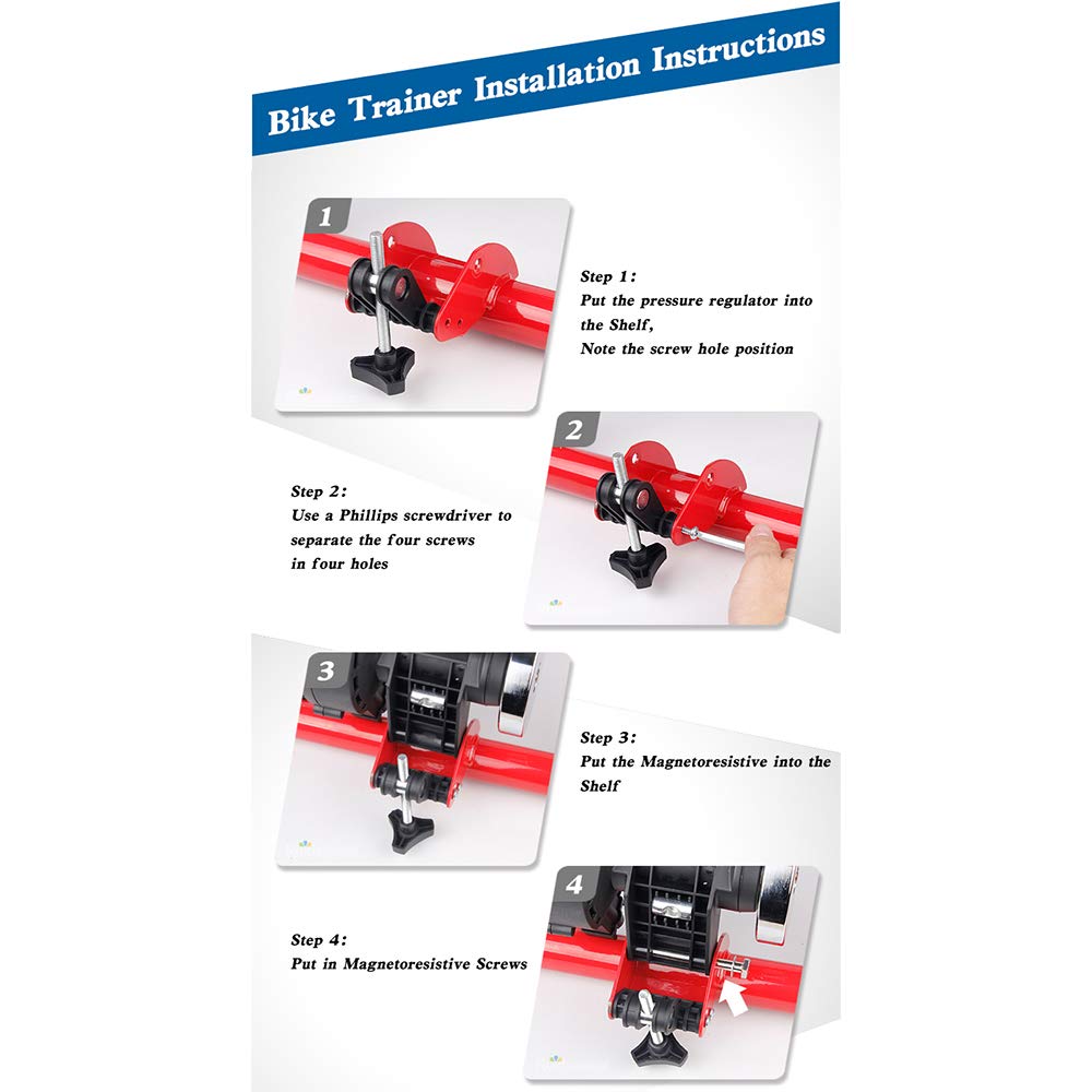 BATLAM Fahrrad-Turbo-Trainer, Faltbarer Indoor-Fahrradtrainer-Ständer, Rauschunterdrückung, magnetoresistive Reitplattform, Turbo-Trainer für Fahrräder 26-28 Zoll,Grün (Rot)
