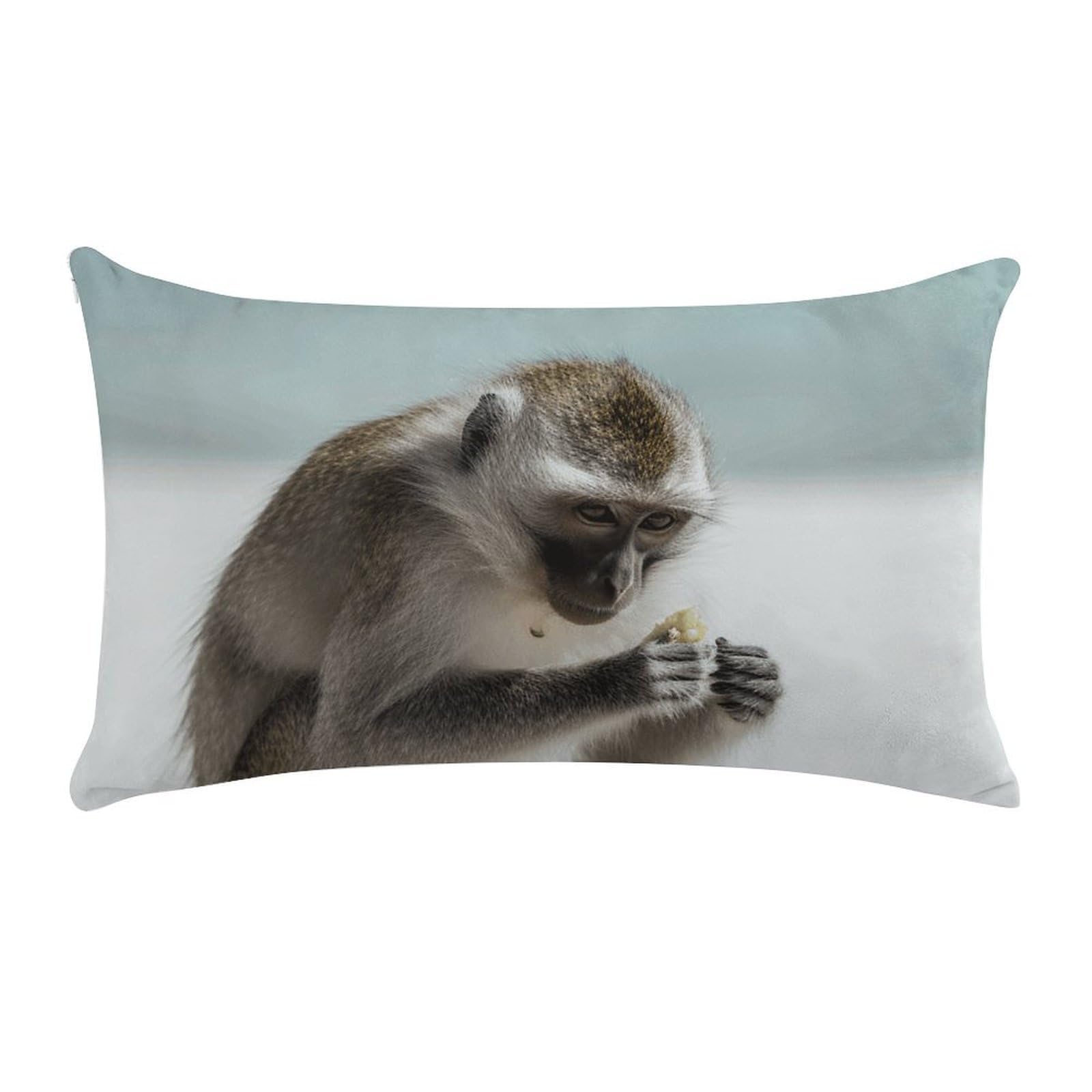 Monkey on The Ground Pillow Cases for Sofa, Super Soft Plush Pillow Cover with Zipper, Luxury Cozy Pillow Shams for All Seasons, Lightweight Pillowcases for Bedroom, 12" X 20"