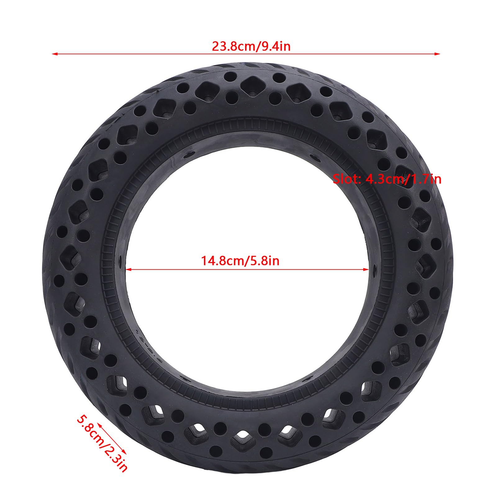 Neumático de Caucho Macizo de 10 x 2,5 Pulgadas para Patinete eléctrico. No Requiere inflado. Neumático con diseño de Panal Que Absorbe los Impactos y excelente Agarre para Ruedas de 10 Pulgadas.