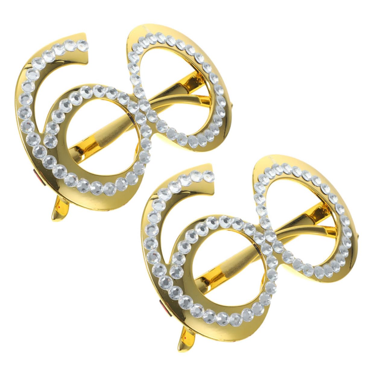 OUNONA Birthday Party Glasses 2pcs Novelty Eyewear Rhinestones Lightweight Plastic Frame for Anniversary Dance Photo Booth