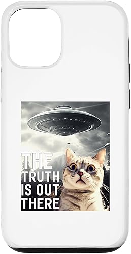 Funda para iPhone 1212 Pro Alien UFO Selfie Cat The Truth Funny Cat