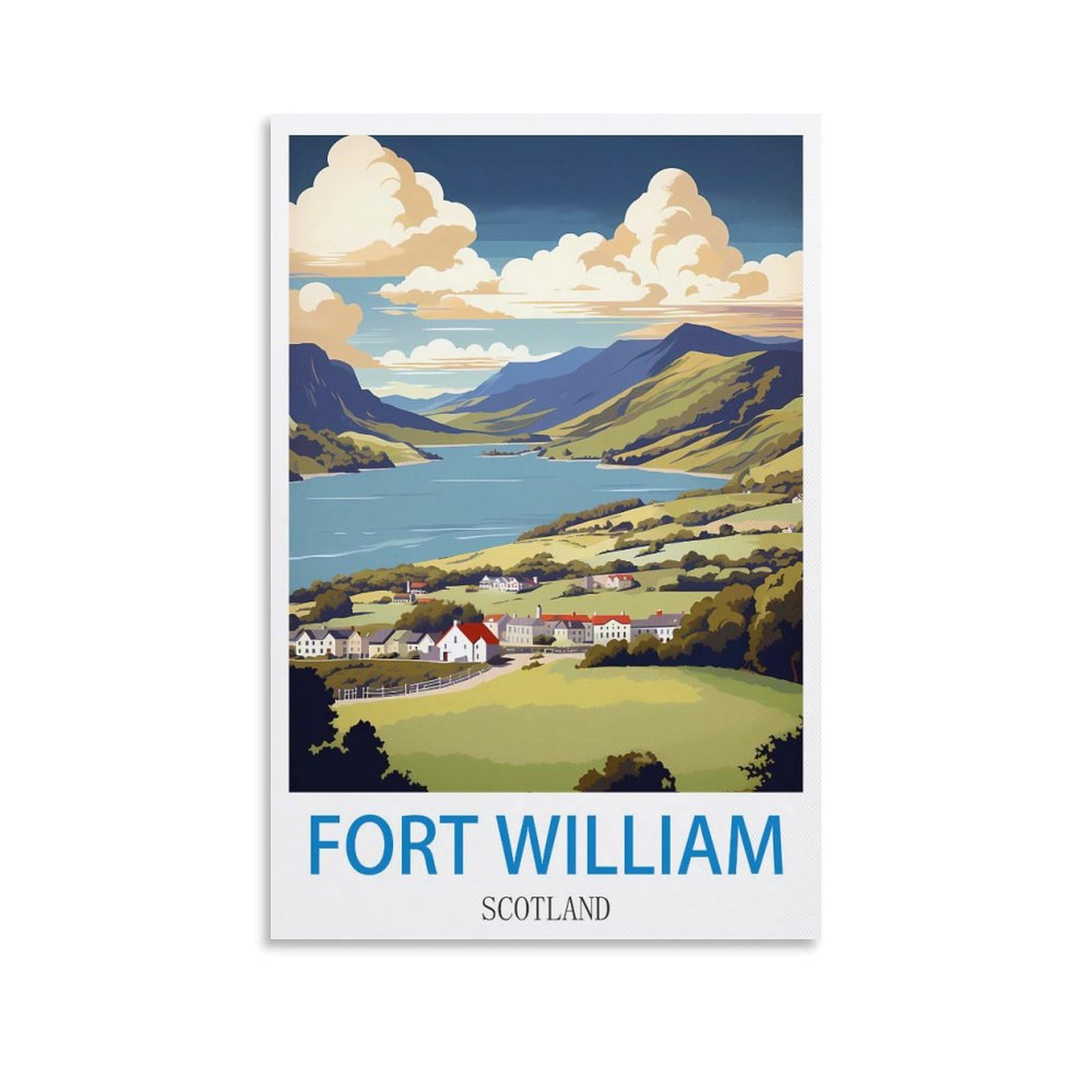 ZHILIJING Fort William Scotland Vintage Travel Posters 08x12inch(20x30cm) Decorative Painting Canvas Wall Posters And Art Picture Print Modern Family Bedroom Decor Posters