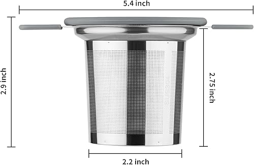 Miniatura 2 de Ohtomber Infusor de té, colador de té de hojas sueltas de acero inoxidable con asas dobles a prueba de calor, infusores de bola de malla extrafina,