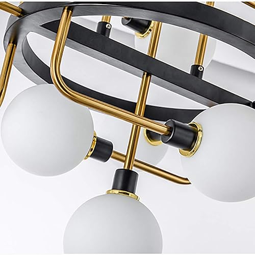 Miniatura 6 de Lámpara de araña industrial Sputnik larga rectangular, vintage durante la iluminación, lámpara de techo colgante de frijol mágico de hierro forjado