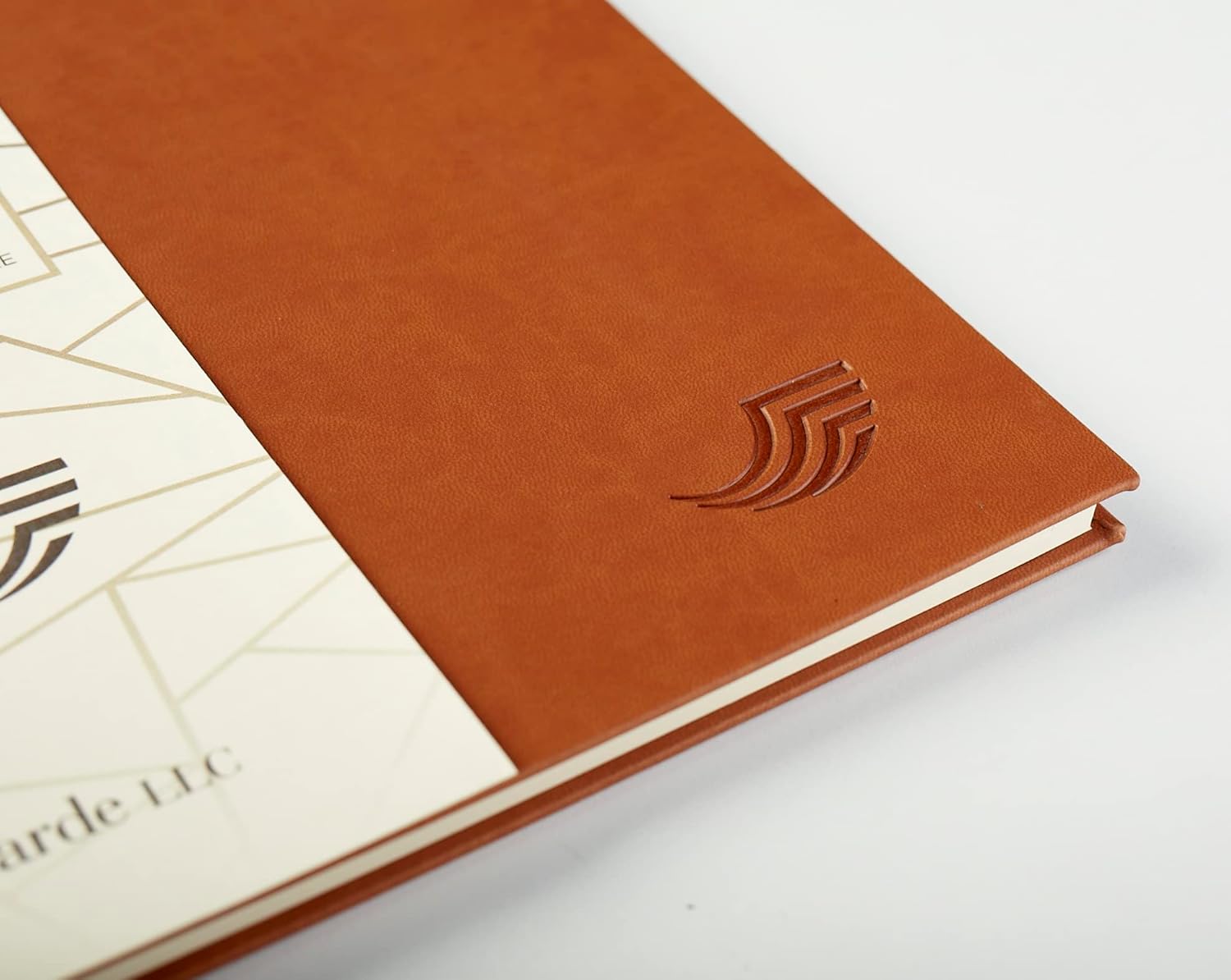 Selarde All Purpose Thermo Leather Hard Cover Notebook, 64 sheets/128 pages with Mid-Page Divider Line, 8.5 x 11 inches, 90 gsm paper, Twin-wire binding (Brown)