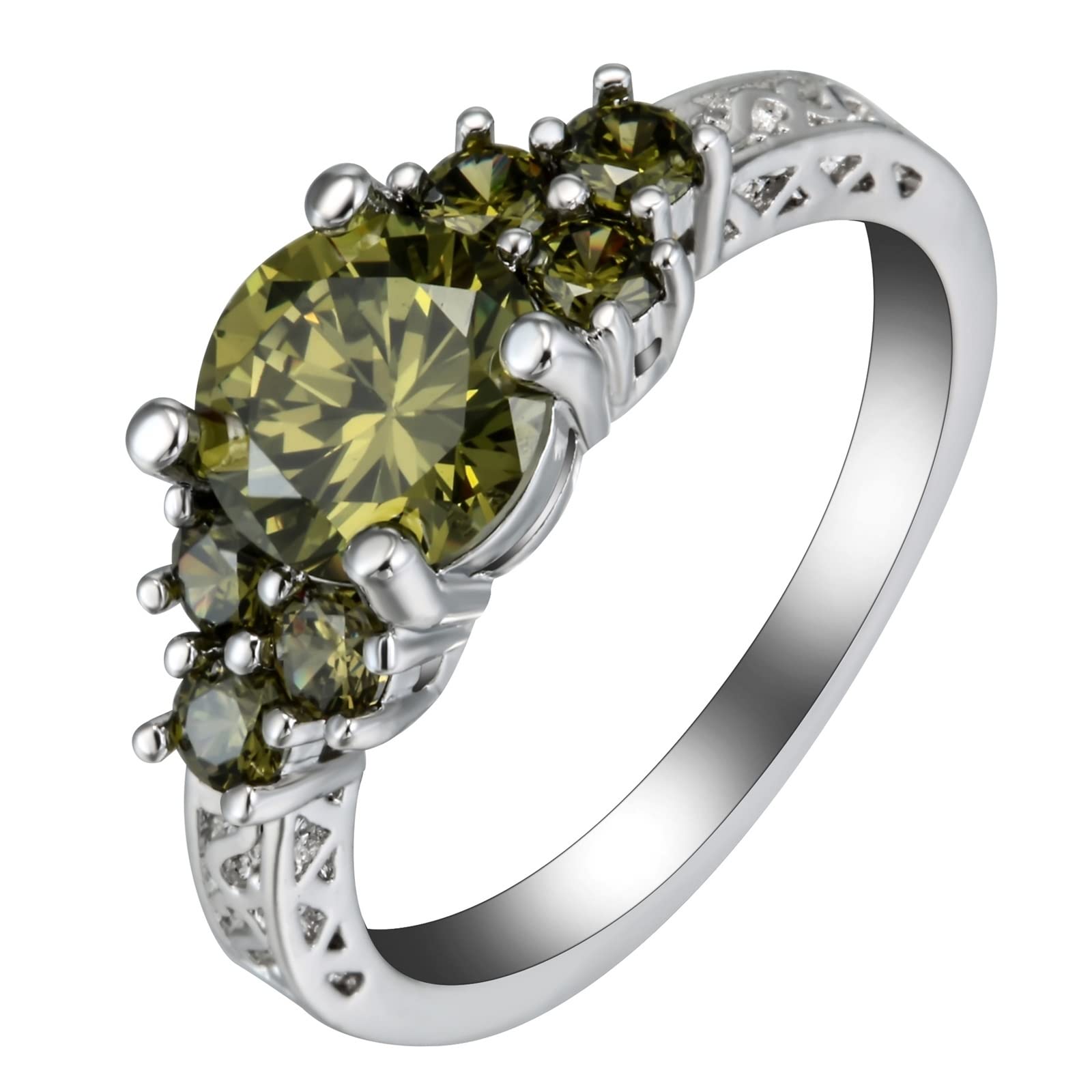 Bague de promesse verte et zircone ronde pour sublimer votre mariage - 5