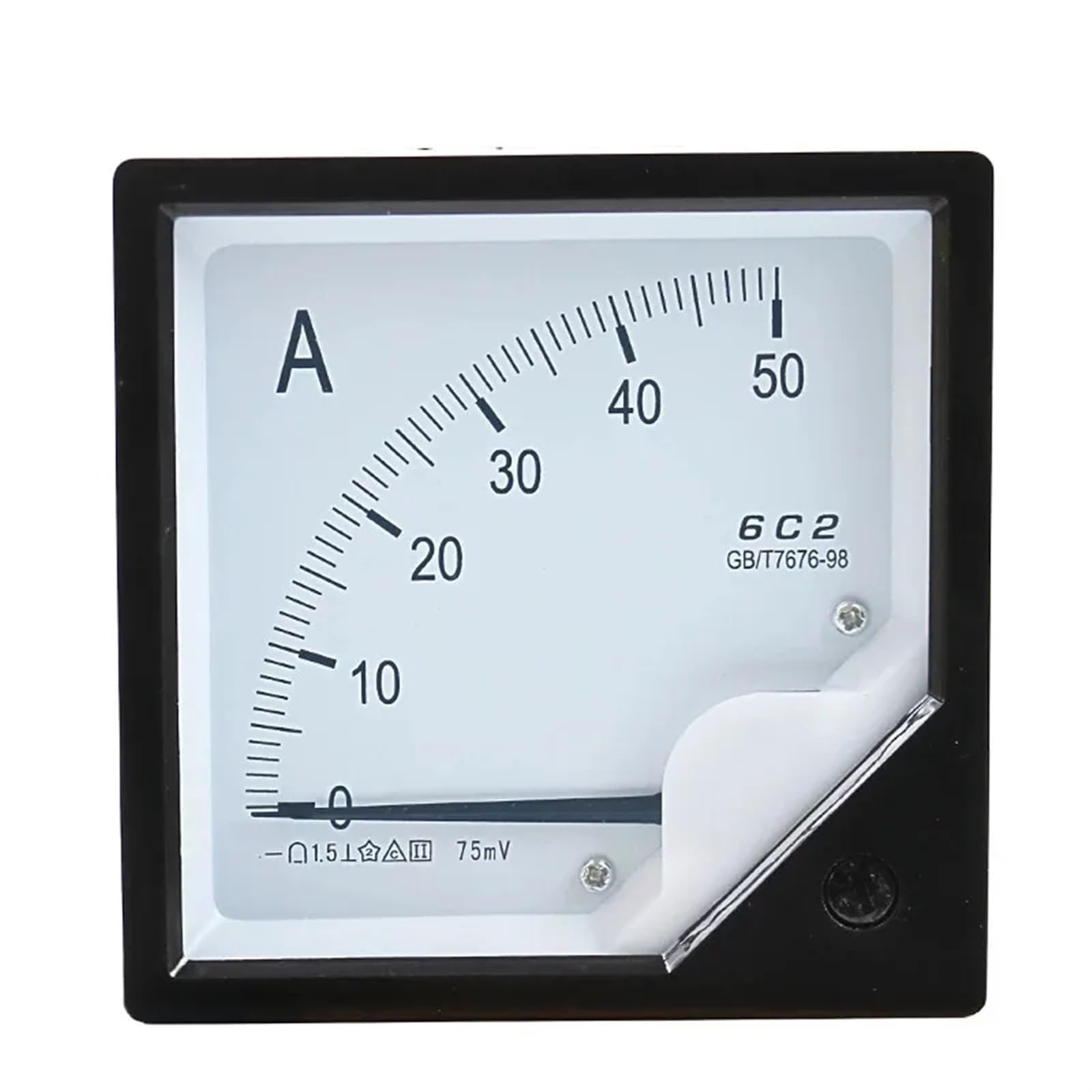 Ampèremètre analogique 6C2 DC pour tableau de distribution électrique 80x80mm - 6