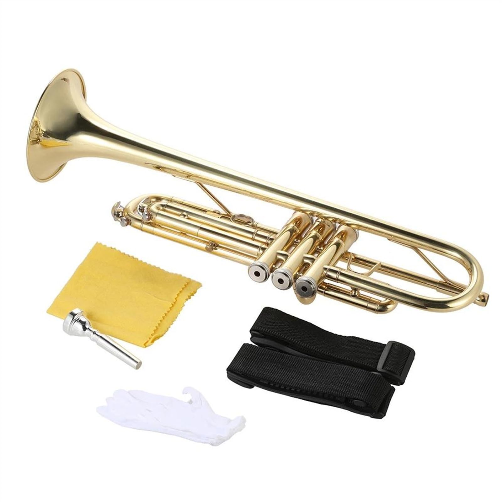 początkujących trąbka Trąbka Bb Płaski Mosiądz Złoty Malowany Wykwintny Trwały Instrument Muzyczny Instrumenty Mosiężne