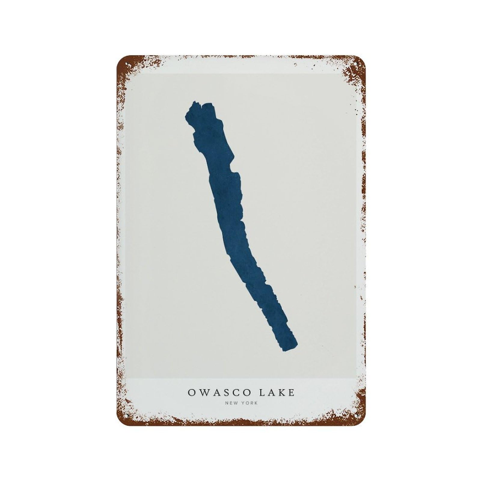 xiaoxiaoshen Owasco Lake Map New York Wall Decor Art Metal Tin Poster Modern Home Decor Art Home Bar Shop Decorations Vintage Sign 30x20cm