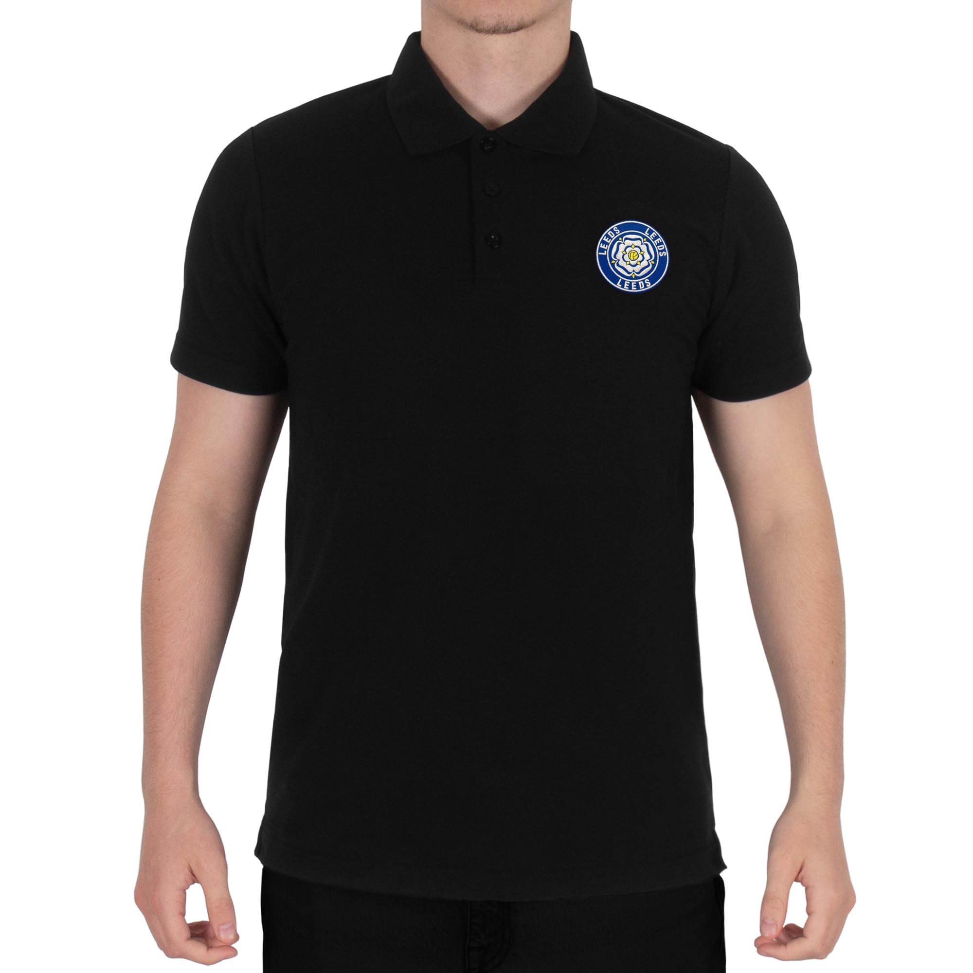 Fan Originals Men's Black Rose Leeds Polo Shirt Adults Xl