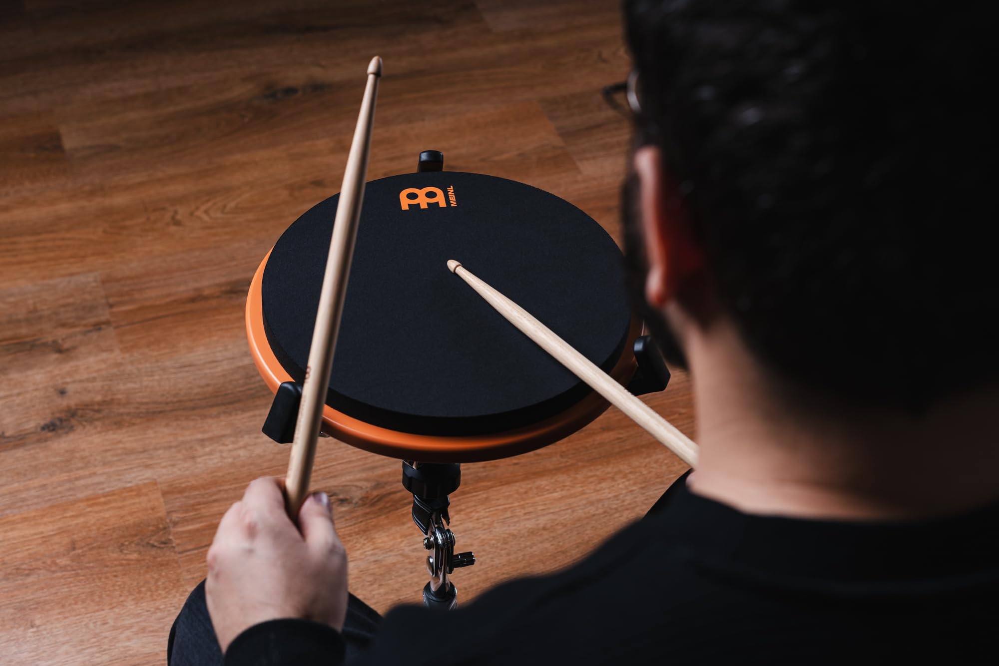 Meinl Cymbals 12" Marshmallow Drum Practice Pad MMP12OR Ultra-Silenzioso, Rimbalzo Medio, Montabile su Asta