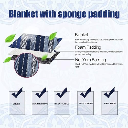 Miniatura 4 de uxcell 7pcs Manta Durable Baja Bucket Seat Protector para Coche Auto Azul