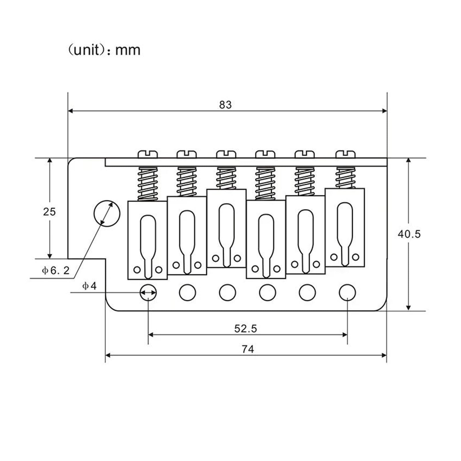 Puente Trémolo Para Guitarra Eléctrica De 52.5 Mm Con Montura De Acero Inoxidable/latón | Puente de guitarra(KY01S SS)