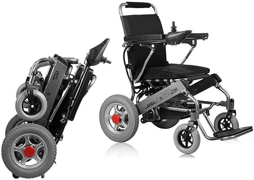 cómodo silla de ruedas sillas de ruedas eléctricas, plegable para ancianos y ancianos, pequeño y portátil, ciclomotor automático (tamaño 12 a/9.3 mi)