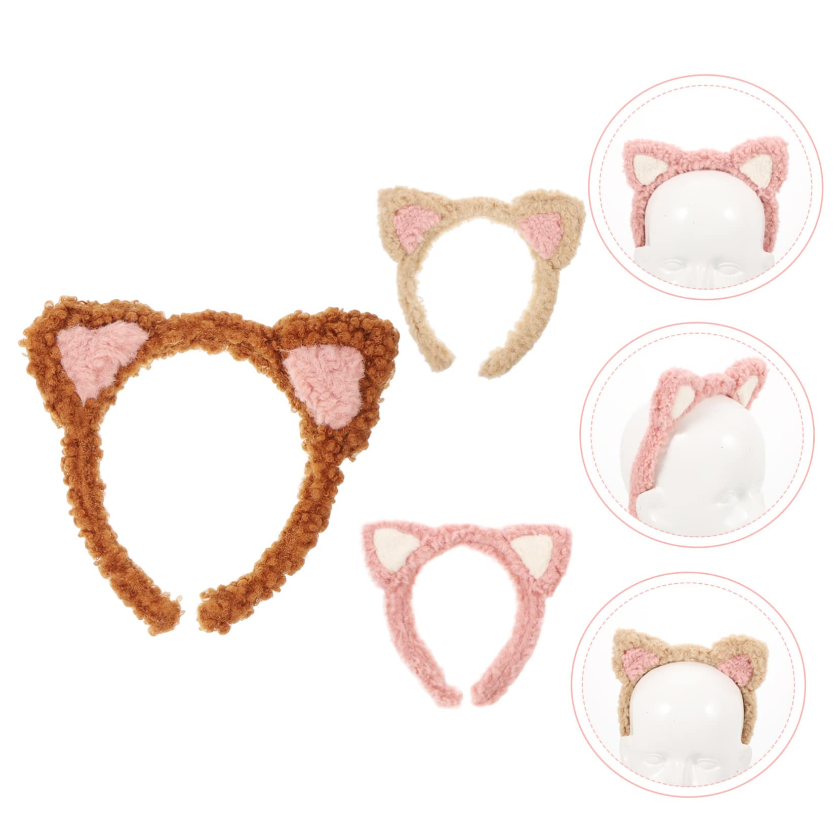 minkissy 15pièces Bandeaux Mignons à Oreilles De Chat De Accessoires Doux Pour Soins Peau Lavage Du Visage Et Maquillage Coloris