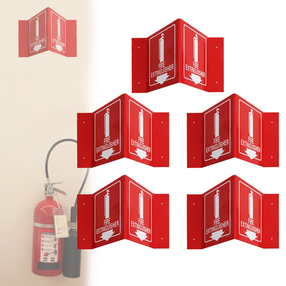Fire Extinguisher Projecting Sign with Down Arrow - Shopping Office Schools Emergency Tips Stickers Supply, 5