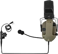 Vista 2 de Micrófono y PTT para auriculares con cancelación de ruido Walkerrazor Airsoft (Tan)