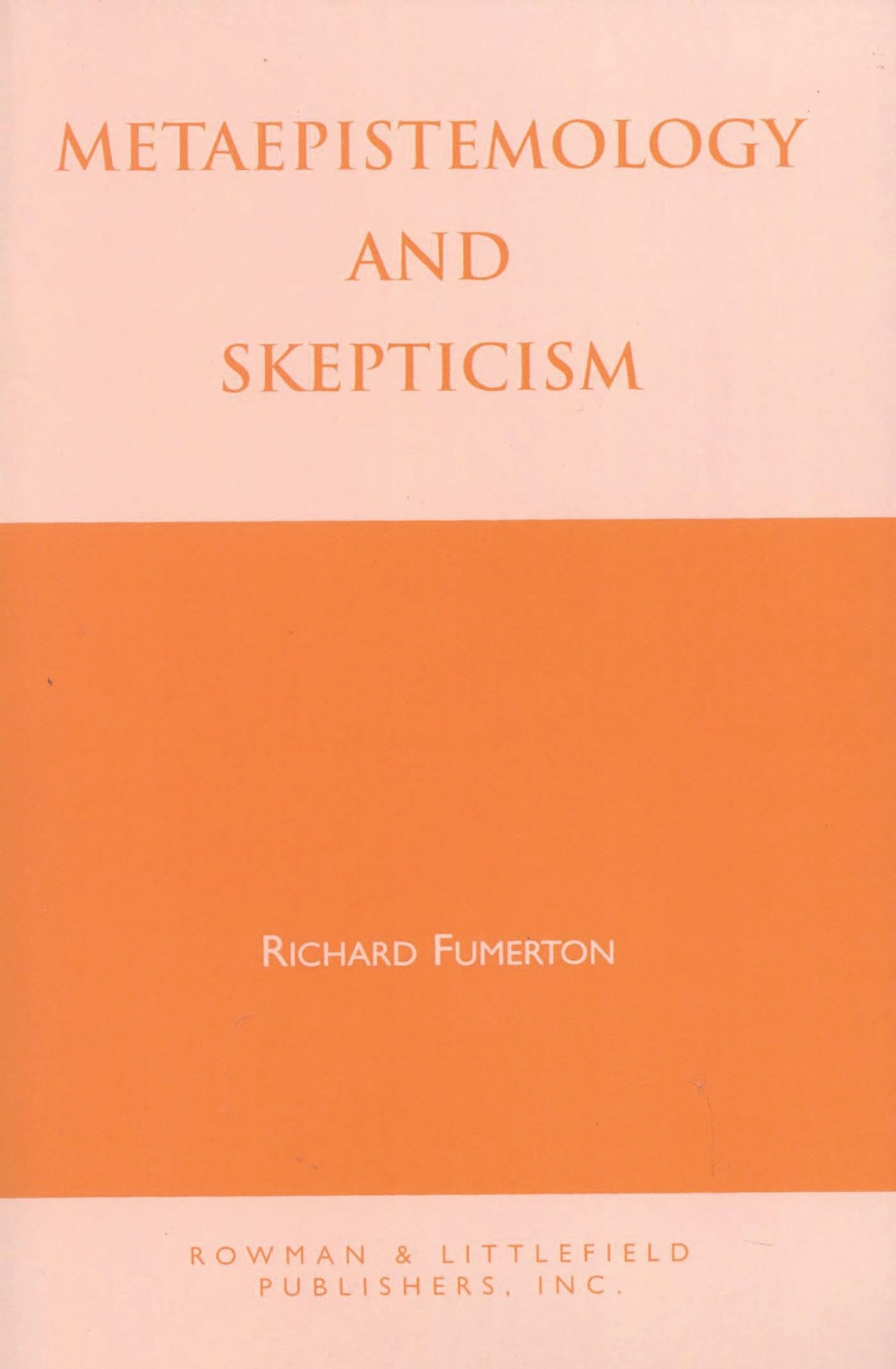 Metaepistemology and Skepticism (Studies in Epistemology and Cognitive Theory)