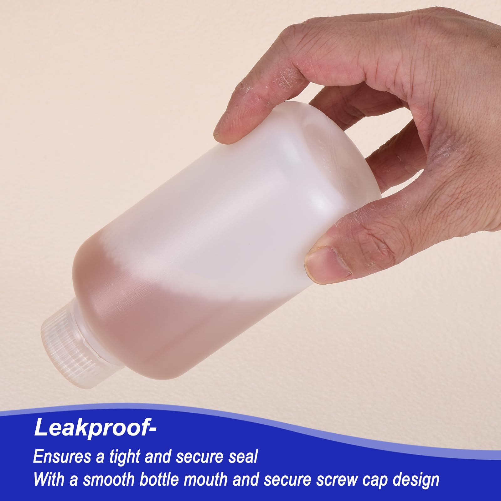 PATIKIL 25Pz 250ml Bottiglie Reagenti, Bottiglie a Bocca Rotondo Stretta HDPE Tappo Vite per Conservare Acqua Liquidi e Campioni Solidi Contenitore da Laboratorio, Bianco Traslucido