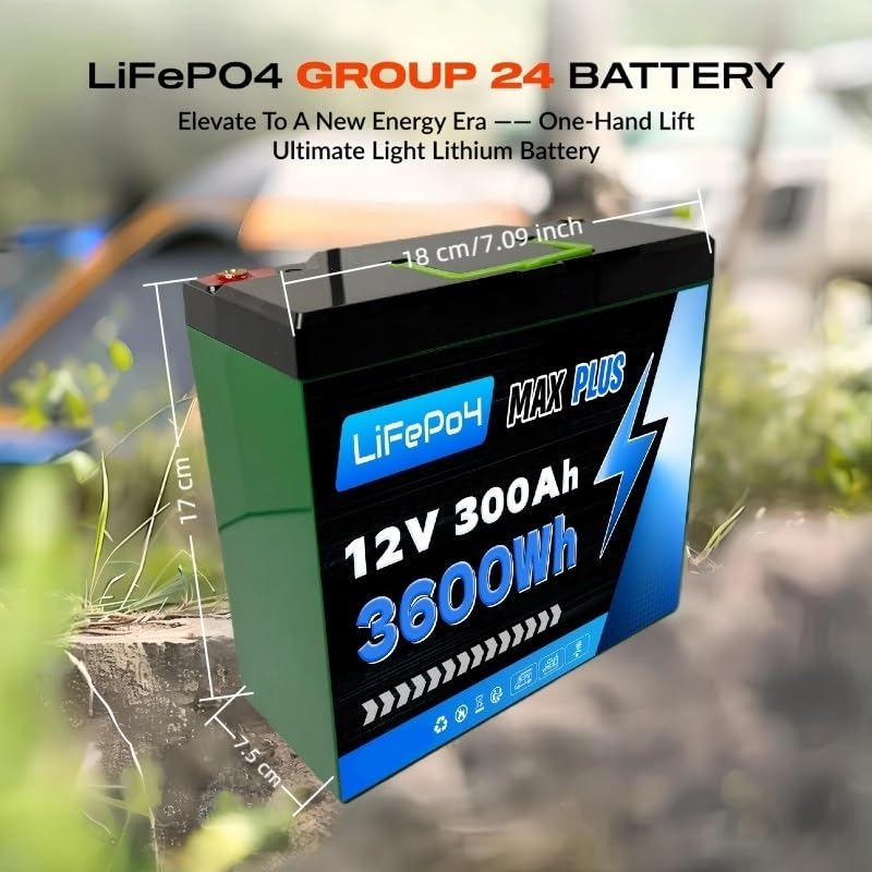 Batteria al litio ecologica da 12 V 200 Ah, capacità elevata | For l'accumulo di energia solare for camper PowerOutdoor Camping, nessuna preoccupazione di alimentazione