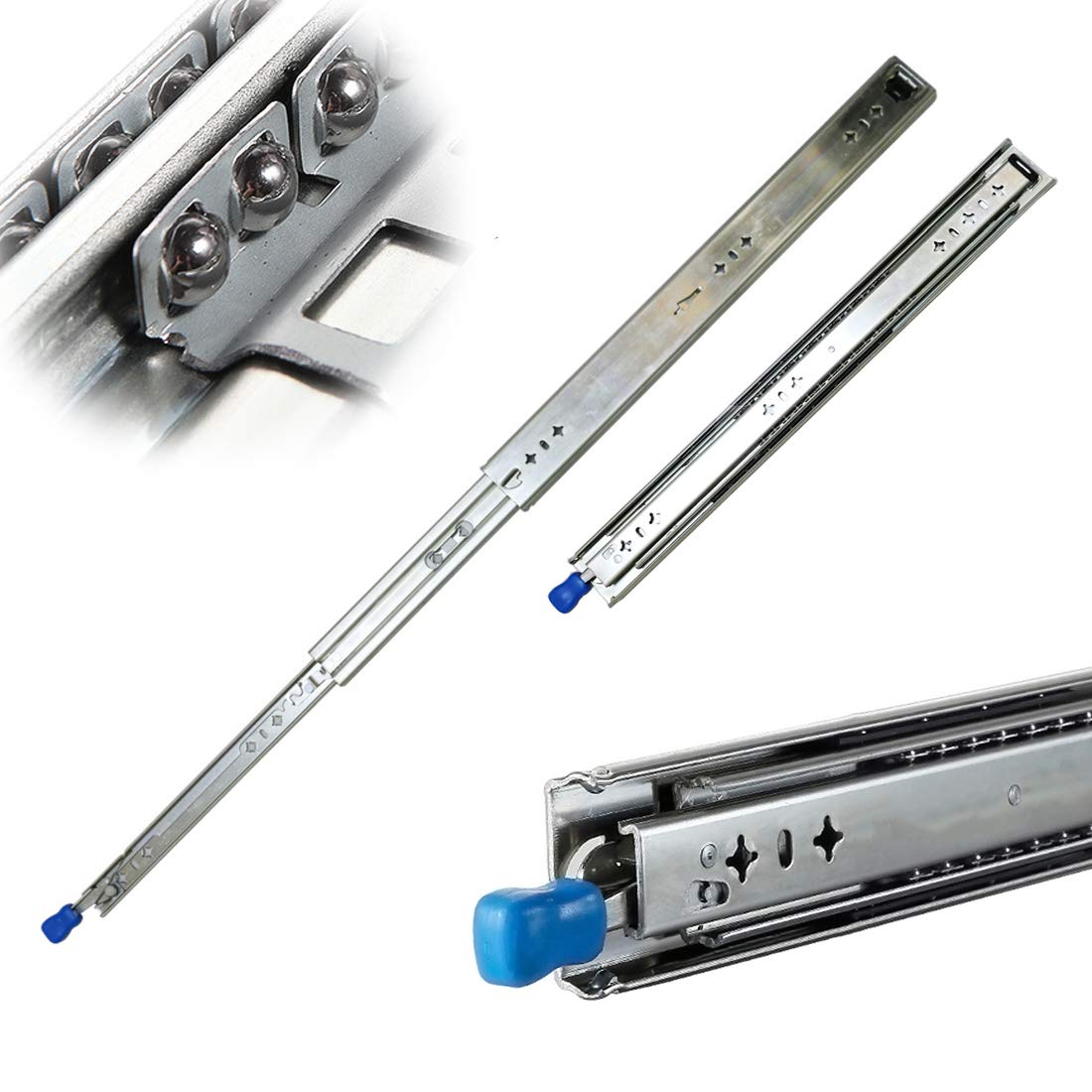Glissières de tiroir d'armoire coulisses à billes extension complète 700 mm rail métallique solide