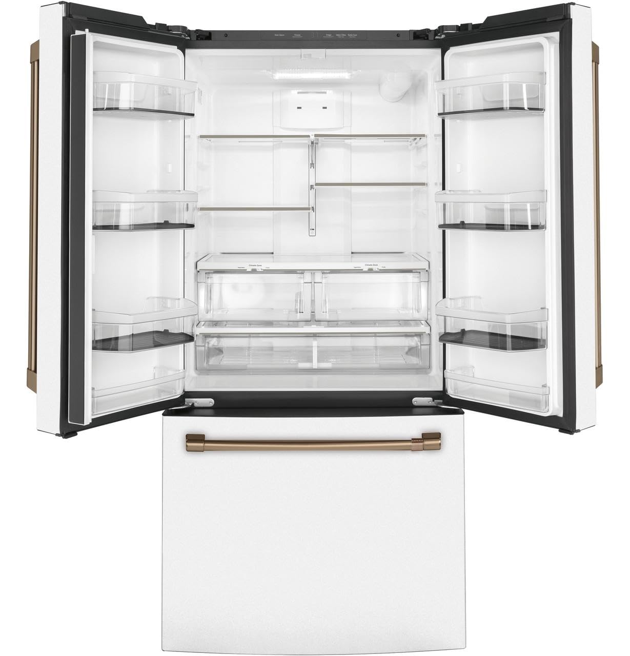 Café Cwe19sp4nw2 18.6 Cu. Ft. French Door Refrigerator In Matte White, Fingerprint Resistant, Counter Depth And Energy Star on Fridge.com - View 3