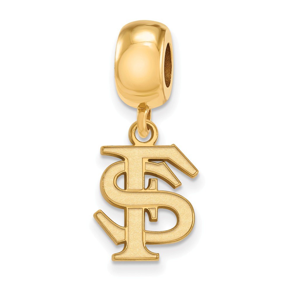 Florida State Bead Charm Small (1/2 Inch) Dangle (Gold Plated)