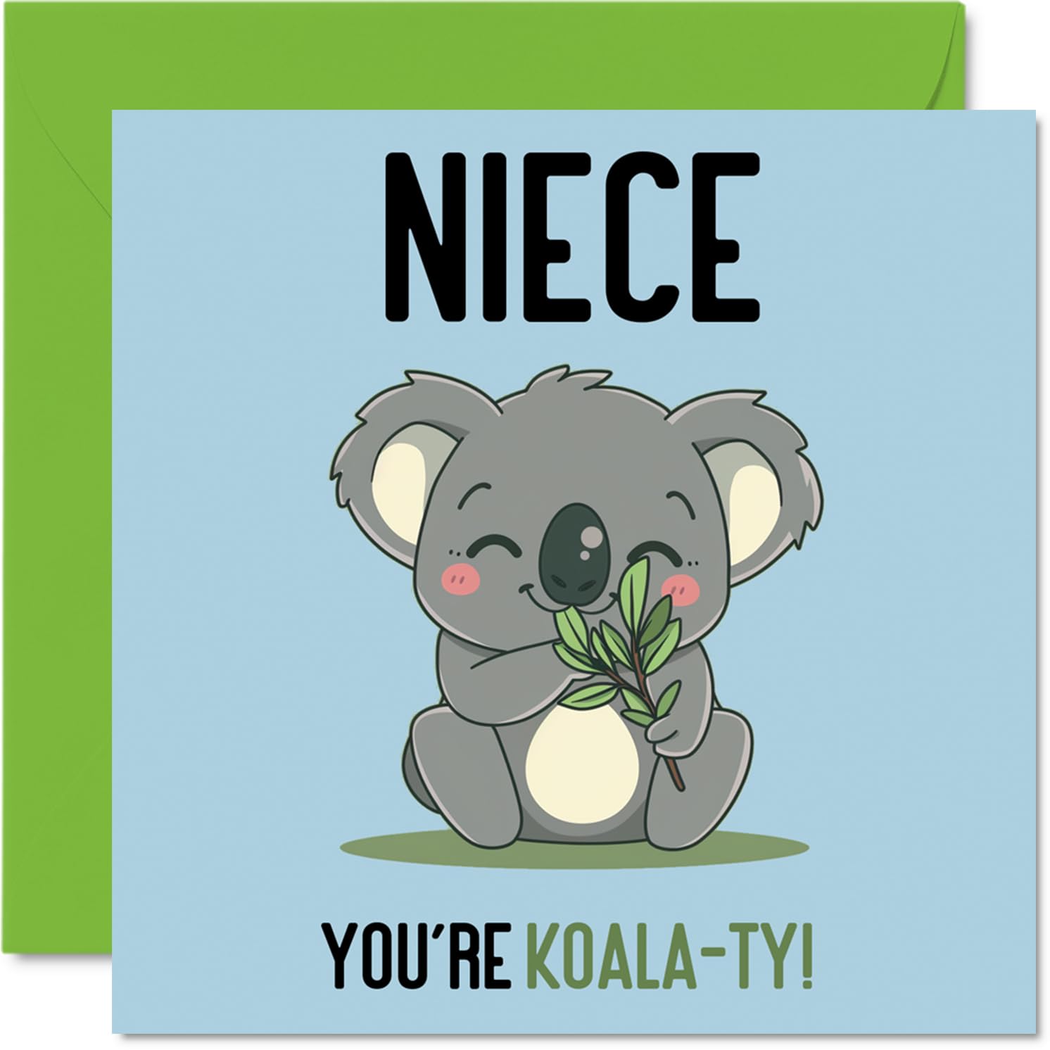 Birthday Cards for Niece - Koala-Ty - Funny Happy Birthday Card for Niece from Uncle Auntie Aunt, 145mm Joke Greeting Cards Women Her