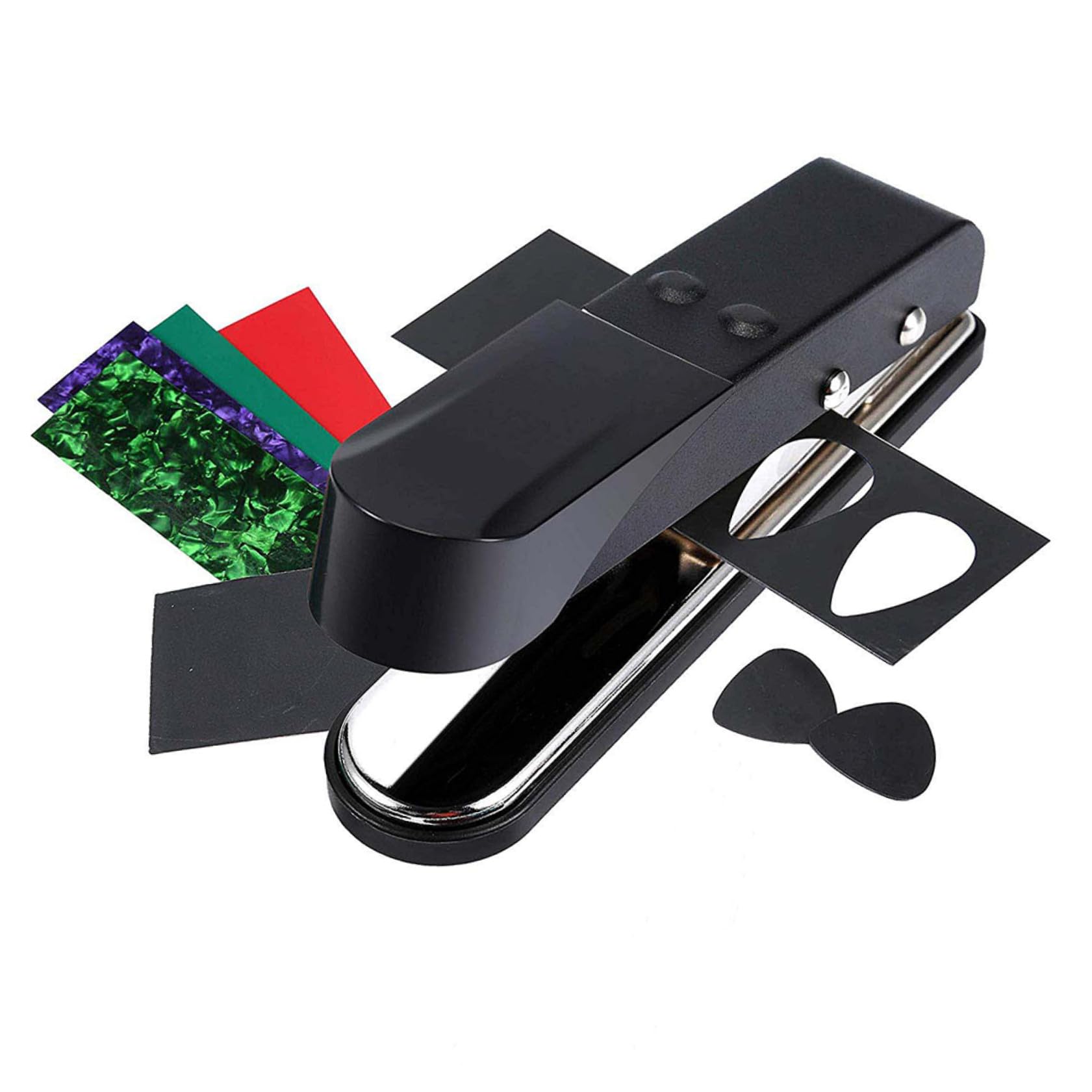 Taglierino per Plettri Chitarra, Accessorio DIY Nero | Lega, Molla Elastica e Robusta, per Fogli Derlin e Carte, Taglio Manuale con Sforzo Colore Casuale