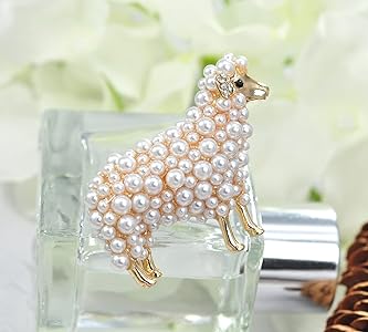 Amazon.com: Gyn&Joy Faux Pearl White sheep Brooch Pin Cute Animal