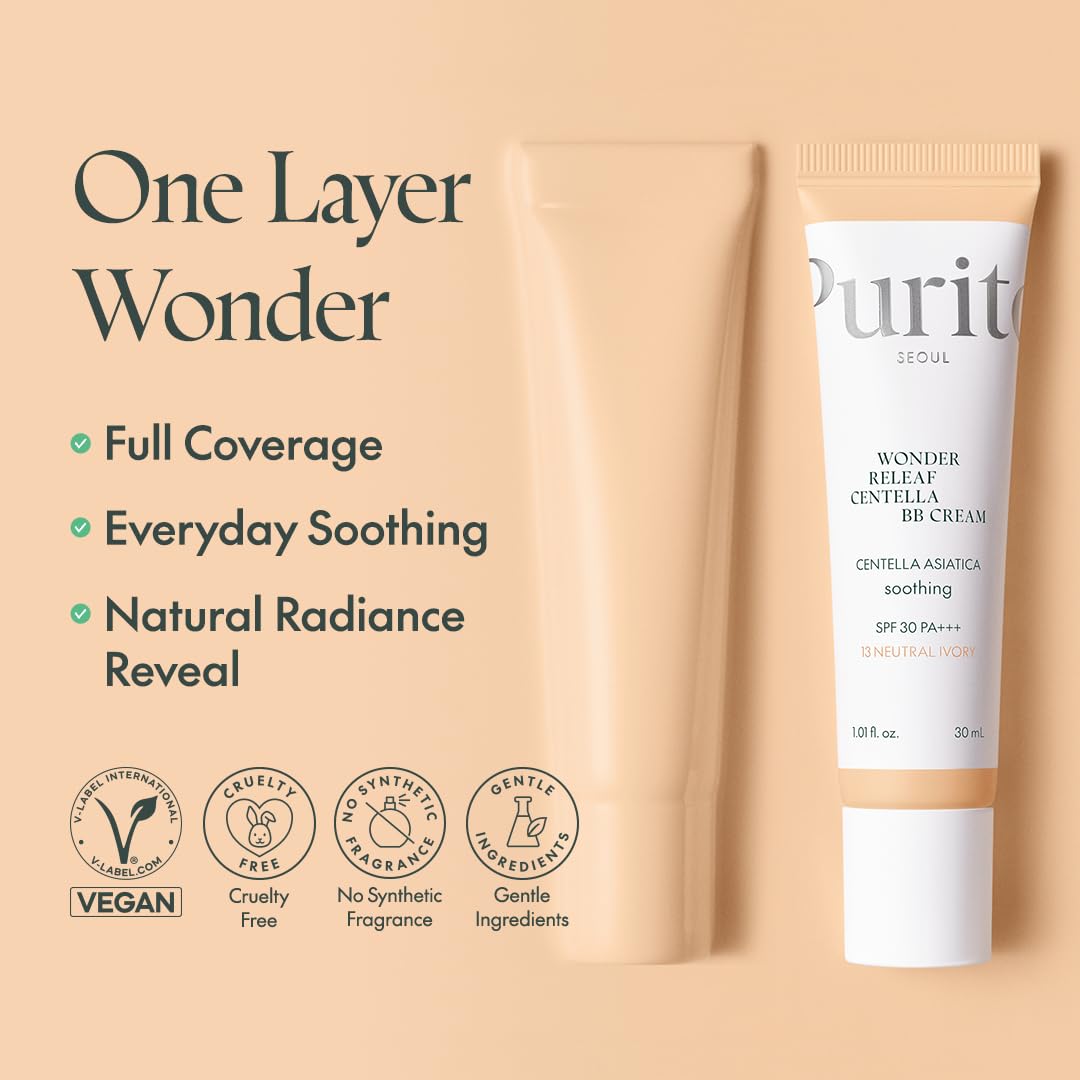 PURITO Wonder Releaf Centella BB Cream (#23 Natural Beige), 30 ml (Pack of 1) - Image 4