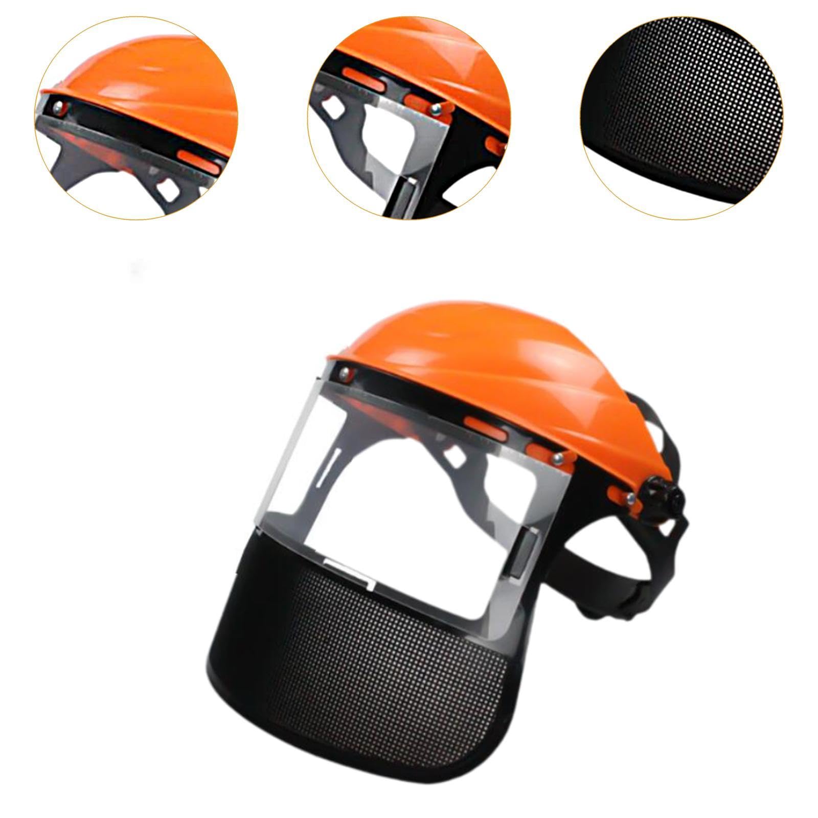 ????? Face Shield Protective Gear Comfortable Clear Lightweight Face Guard Anti Splash for Farm Grinding Landscaping Tasks, Orange