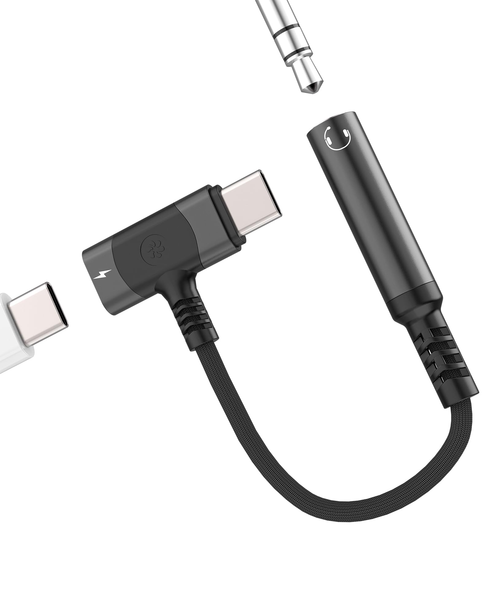 USB C to 3.5mm Headphone Adapter(2in1) Type c Charger AUX Jack Audio Cable Splitter for iPhone 16 15 Pro Max Compatible for Samsung S25 S24 Android