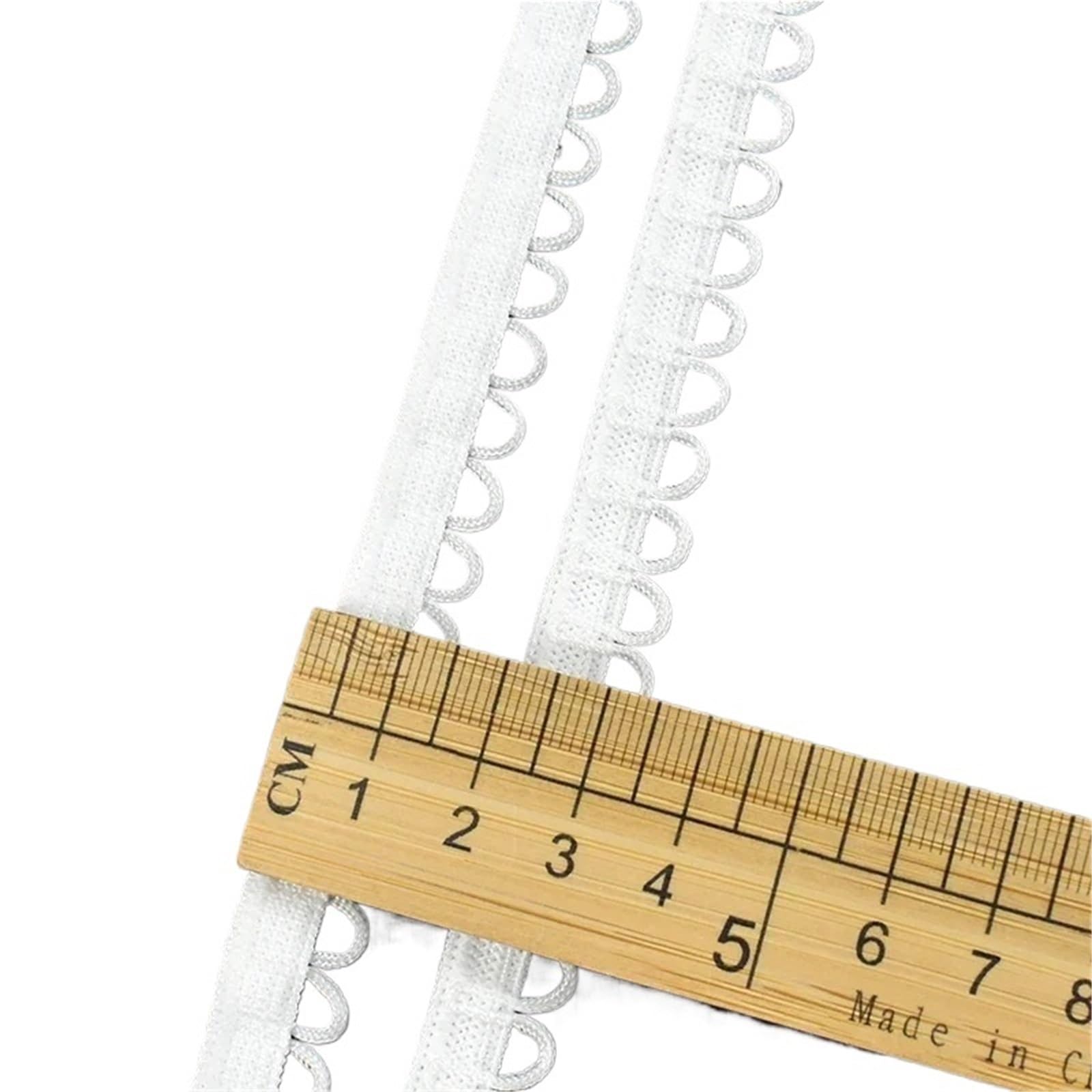 Gumka do szycia 3 szt. 10M nylonowa elastyczna opaska do sukni ślubnej koronkowa wstążka wykończenia w kształcie litery U pętelka na guziki dziura kołnierz DIY akcesoria szycia(White)